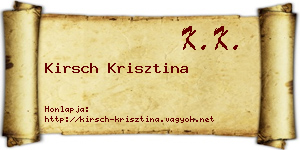 Kirsch Krisztina névjegykártya